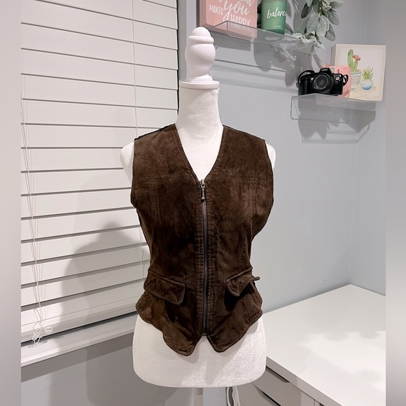 Faded Glory Tops - Faded Glory Vintage Genuine Leather Vest‎